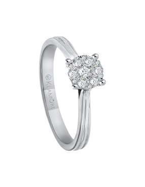 Solitario de oro blanco 14 k Klamore Sabina diamante