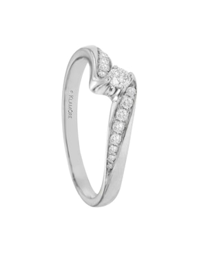 Solitario de oro blanco 14 k Klamore Kya diamante