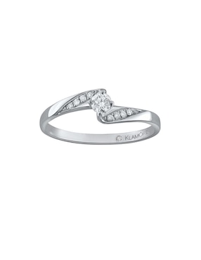 Solitario de oro blanco 14 k Klamore Elda diamante