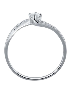 Solitario de oro blanco 14 k Klamore Elda diamante