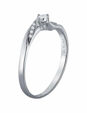 Solitario de oro blanco 14 k Klamore Elda diamante