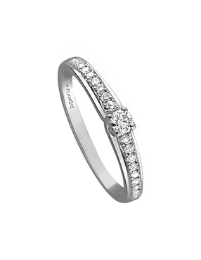 Solitario de oro blanco 14 k Klamore Simone diamante