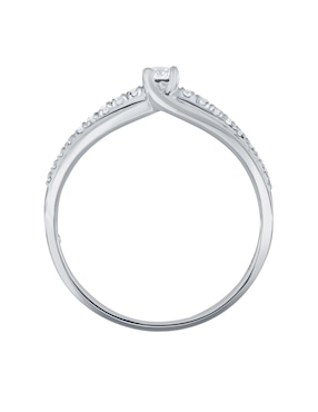 Solitario de oro blanco 14 k Klamore Simone diamante