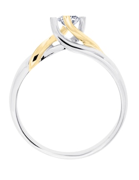 Solitario de oro blanco 14 k Klamore Enya diamante