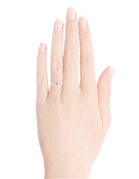 Solitario de oro blanco 14 k Klamore Enya diamante