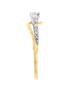 Solitario de oro 14 k Klamore Amber diamante