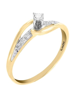 Solitario de oro 14 k Klamore Amber diamante