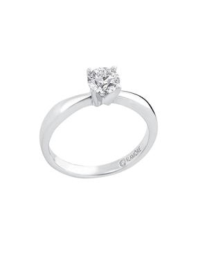 Solitario de oro blanco 18 k Klamore Miloro diamante