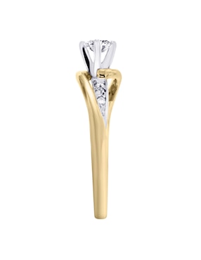 Solitario de oro amarillo 14 k Klamore Amber diamante