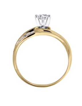 Solitario de oro amarillo 14 k Klamore Amber diamante