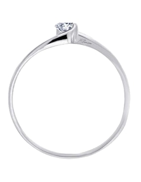 Solitario de oro blanco 14 k Klamore Dama diamante