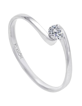 Solitario de oro blanco 14 k Klamore Dama diamante