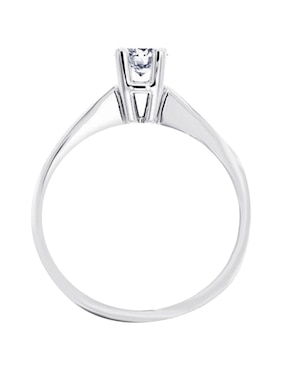 Solitario de oro blanco 14 k Klamore Lucca diamante