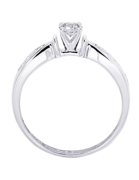 Solitario De Oro Blanco 14 K Klamore Fedelta Diamante