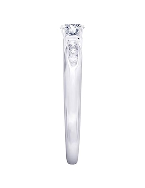 Solitario De Oro Blanco 14 K Klamore Fedelta Diamante