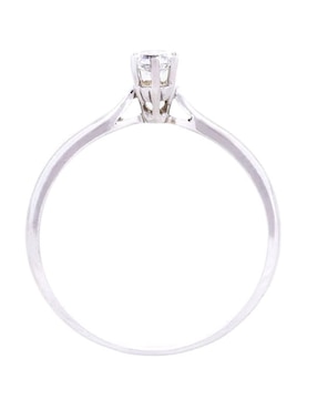 Solitario de oro blanco 14 k Valessa diamante