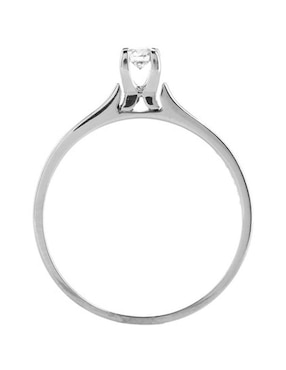 Solitario de oro blanco 14 k Valessa diamante