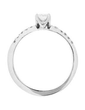 Solitario de oro blanco 14 k Idc diamante