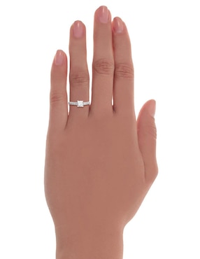 Solitario de oro blanco 14 k Idc diamante