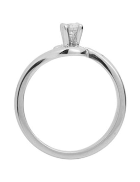 Solitario de oro blanco 14 k Idc diamante