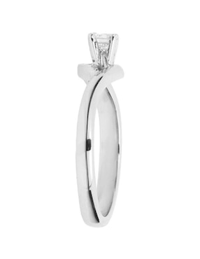 Solitario de oro blanco 14 k Idc diamante