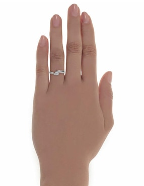 Solitario de oro blanco 14 k Idc diamante