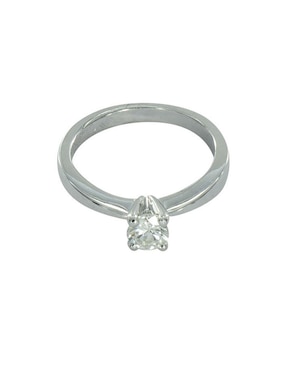 Solitario de oro blanco 14 k Idc diamante