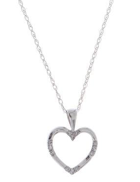 Dije De Corazón Jayda De Oro Blanco 14 K Diamante