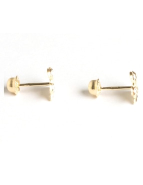 Broqueles Casal de oro con acabado brillante zirconia