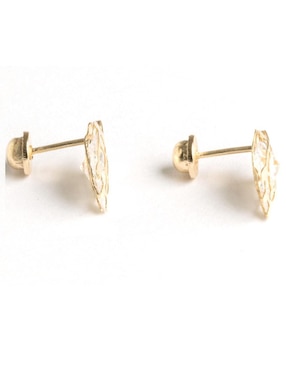 Broqueles Casal de oro con acabado brillante zirconia