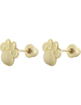 Broqueles de huella D Cadena de oro con acabado brillante zirconia