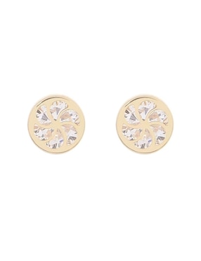 Broqueles Roca de oro con acabado brillante zirconia