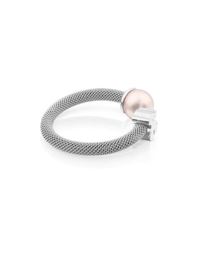 Anillo Tous Icon Mesh P 925 de plata perla lustre