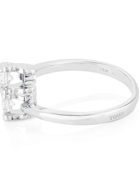 Anillo de flor Tous Sweet Diamonds 18 k de oro blanco diamante diamantado