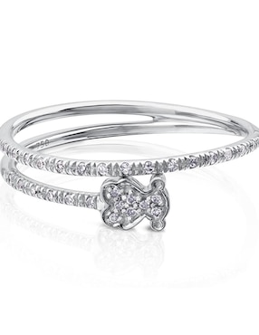 Anillo de oso Tous Sweet Dolls 18 k de oro blanco diamante brillante