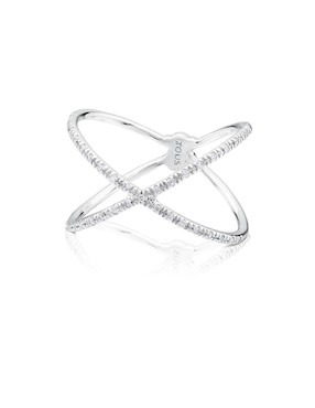 Anillo Tous Les Classiques 18 k de oro blanco diamante pavé
