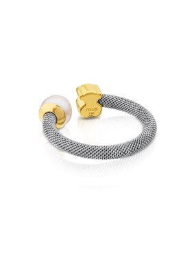 Anillo Tous Icon Mesh perla lustre