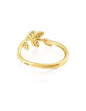 Anillo de hoja Tous Gem Power 18 k de oro amarillo diamante pavé