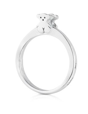 Anillo de oso Tous Sweet Diamonds 18 k de oro blanco diamante pavé