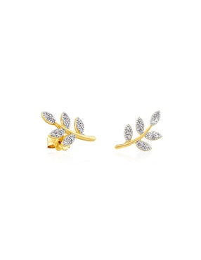 Broqueles Tous de oro con acabado pavé diamante