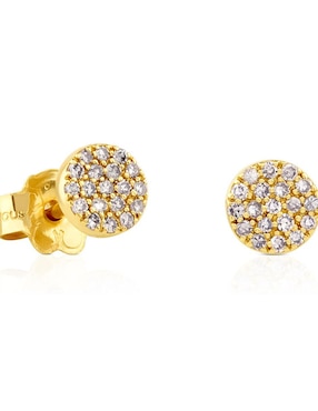 Broqueles Tous de oro con acabado pavé diamante