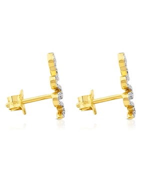 Broqueles Tous de oro con acabado pavé diamante