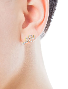 Broqueles Tous de oro con acabado pavé diamante