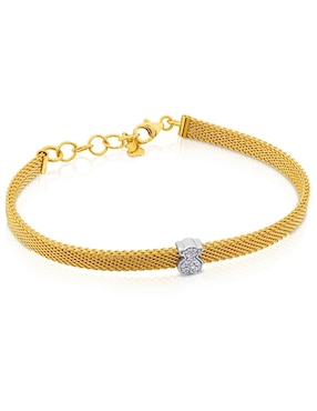 Pulsera De Oro 18 K Tous Icon Mesh Diamante