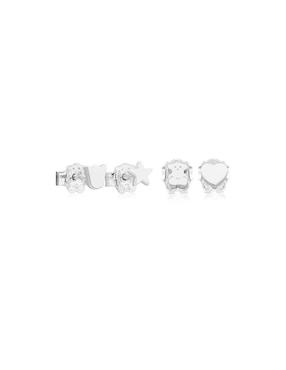 Set De Aretes De Plata P925 Tous Basics Pulido