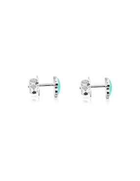 Broqueles Tous de plata P 925 con acabado pavé amazonita