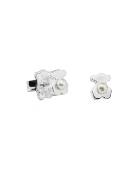 Broqueles Tous de plata P 925 con acabado pavé perla