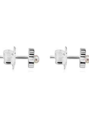 Broqueles Tous de plata P 925 con acabado pavé perla