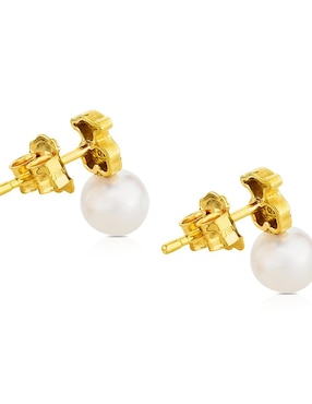 Broqueles Tous de oro amarillo 18 K con acabado lustre perla