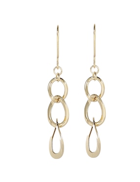 Aretes Largos Lusso De Oro Amarillo 14 K